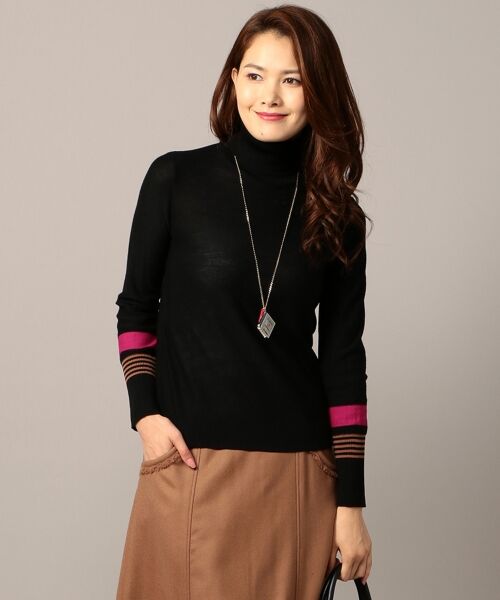**SONIA RYKIEL COLLECTION / ソニア リキエル コレクション ニット・セーター | 【洗える】クラシックボーダータートルネック ニット(ブラック系)