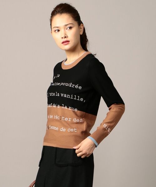 セール】 【洗える】リーブルカラーモチーフ刺繍 ニット （ニット