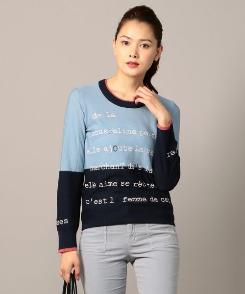 セール】 【洗える】リーブルカラーモチーフ刺繍 ニット （ニット