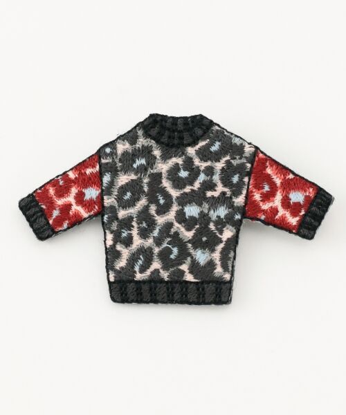 ＊＊SONIA RYKIEL COLLECTION / ソニア リキエル コレクション ブローチ・コサージュ | レオパードジャガードミニチュア ブローチ（グレー系5）