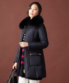 シャドーボーダータフタ ダウンコート