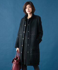 ハウンドトゥースジャガード コート