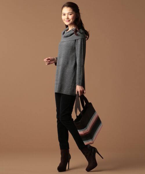 **SONIA RYKIEL COLLECTION / ソニア リキエル コレクション ニット・セーター | 【洗える】ウールユニアレンジオフショルダーチュニック ニット | 詳細8