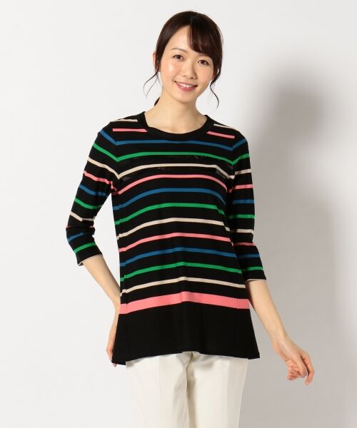 セール】 バイカラーボーダーチュニック カットソー （Tシャツ
