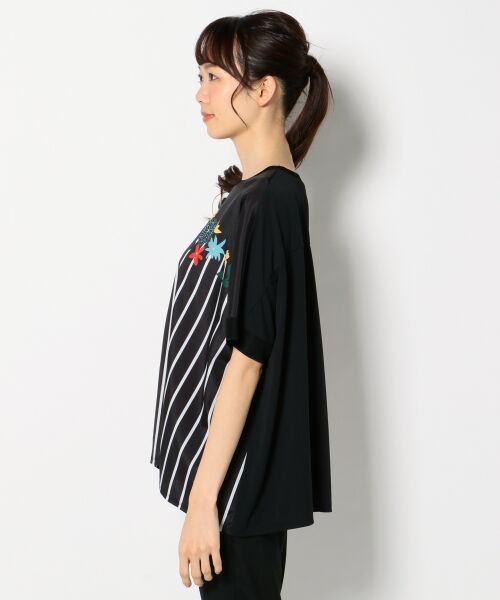 セール】 プリントMIXジャージー ドルマンカットソー （Tシャツ