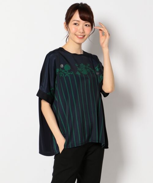 激安超安値 セール】 （Tシャツ ドルマンカットソー プリントMIXジャージー Tシャツ(半袖/袖なし)
