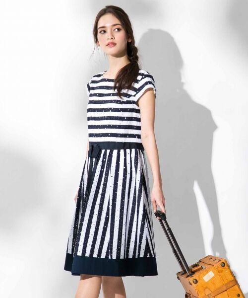 SONIARYKIEL collection ボーダー　ワンピース ソニアリキエル SONIA RYKIEL 半袖ボーダーワンピース リブ