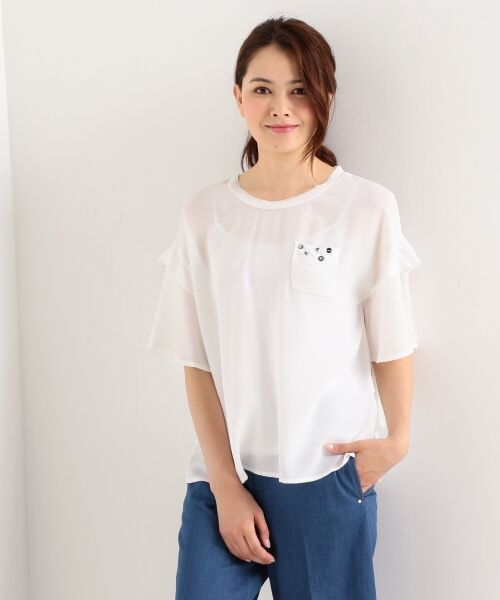 2025 Drawer フリル付きホワイトTシャツ moxymill Debut Live 2025〉ロゴTシャツ ホワイト – moxymill