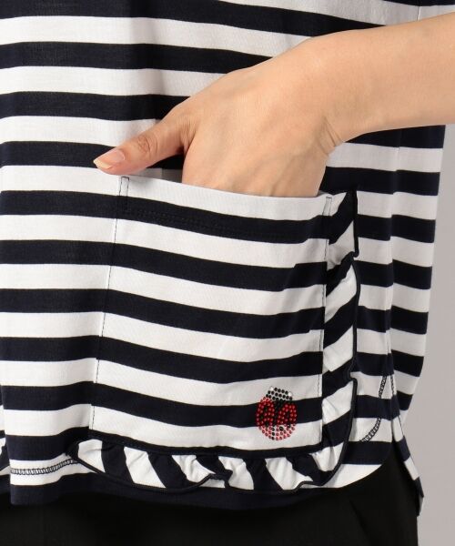 セール】 バイカラーボーダー 5分袖カットソー （Tシャツ