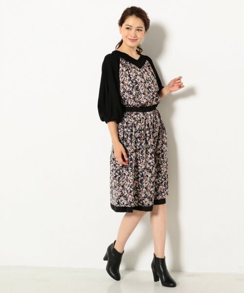 ソニアリキエルSONIA RYKIEL トリアセテートポリ切替ピンタック