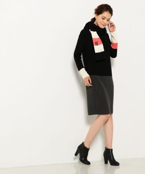 ＊＊SONIA RYKIEL COLLECTION / ソニア リキエル コレクション ミニ丈・ひざ丈ワンピース | 【お得なセットアイテム！ストール＆ブローチ付】ニットセット ワンピース | 詳細13