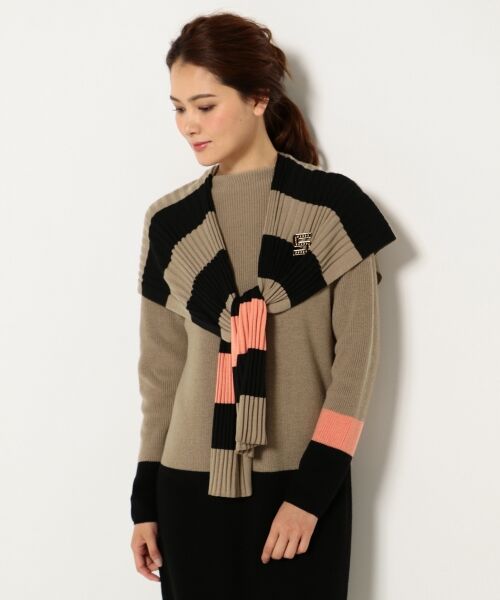 ＊＊SONIA RYKIEL COLLECTION / ソニア リキエル コレクション ミニ丈・ひざ丈ワンピース | 【お得なセットアイテム！ストール＆ブローチ付】ニットセット ワンピース | 詳細14