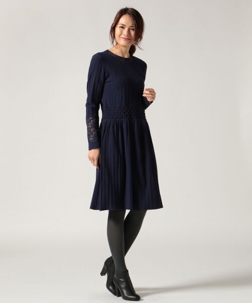 **SONIA RYKIEL COLLECTION / ソニア リキエル コレクション ミニ丈・ひざ丈ワンピース | 【洗える】レーシィタックギャザー ワンピース | 詳細6