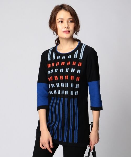 ＊＊SONIA RYKIEL COLLECTION / ソニア リキエル コレクション ニット・セーター | 【洗える】チェックニット（ブラック系1）