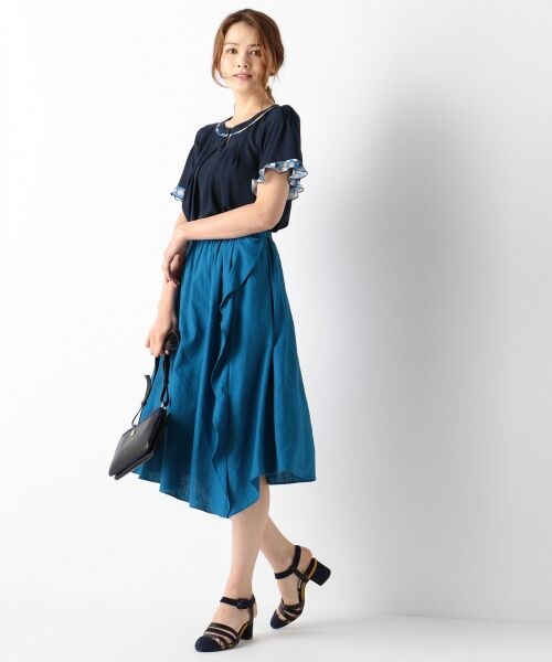セール】 【洗える】ソレイヤード 半袖ブラウス （トップス