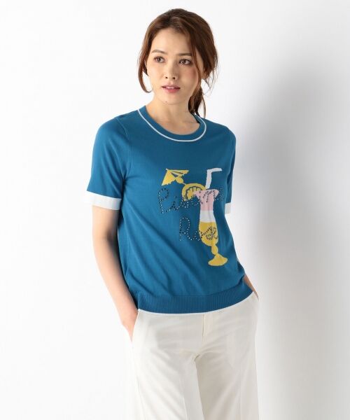 ＊＊SONIA RYKIEL COLLECTION / ソニア リキエル コレクション ニット・セーター | 【洗える】カクテルジャカード ニット（ブルー系）