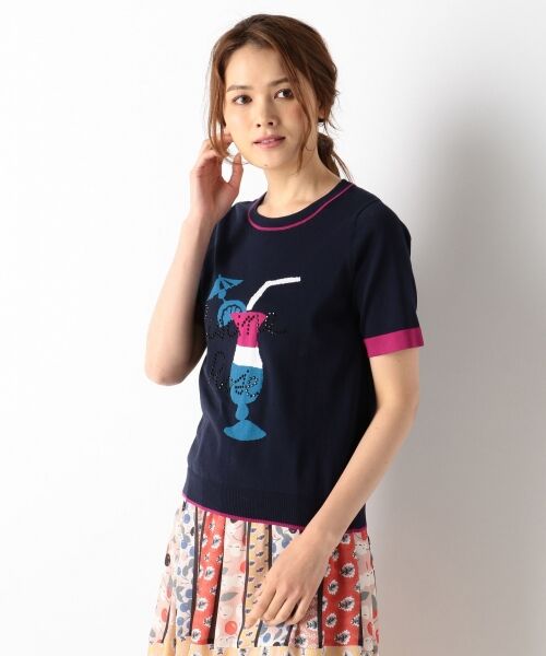 ＊＊SONIA RYKIEL COLLECTION / ソニア リキエル コレクション ニット・セーター | 【洗える】カクテルジャカード ニット（ネイビー系）