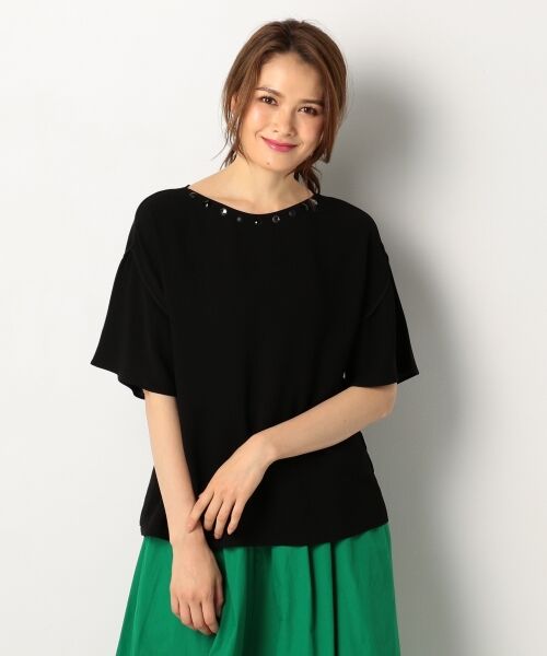 セール】 【洗える】ビジュージョーゼット カットソー （Tシャツ