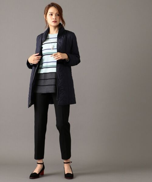 SONIA RYKIEL - SONIA RYKIEL ボーダー ニット カーディガン ワンボタン ネイビー セール】 【ネックレス付】マルチボーダーディヴェール ニット