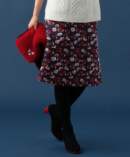 ＊＊SONIA RYKIEL COLLECTION / ソニア リキエル コレクション ミニ・ひざ丈スカート | 【洗える】フルールディベールジャガード スカート（レッド系5）