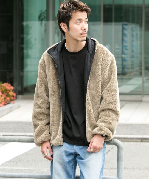 撥水リバーシブルボアブルゾン