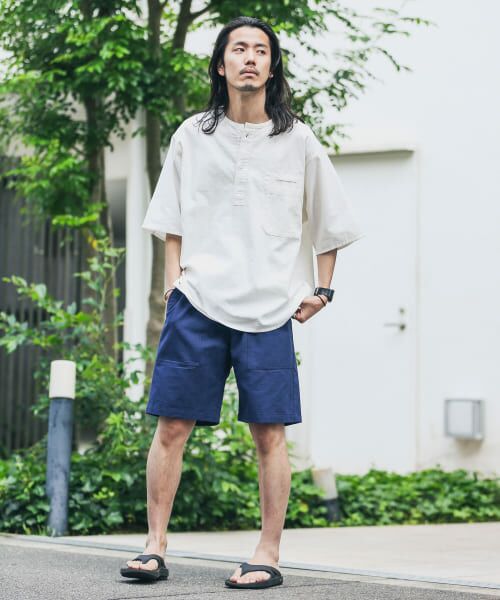 Sonny Label / サニーレーベル シャツ・ブラウス | ARMY TWILL　Cotton/Linen Henley Shirts | 詳細3