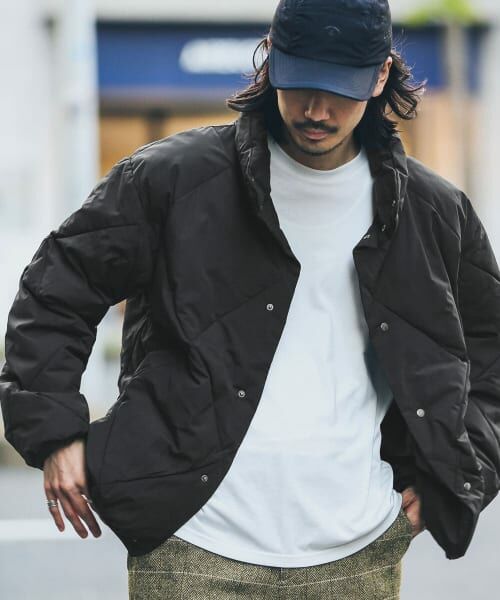 肩幅63cmSubciety 黄色　ダウン　スタジャン　キルティング　メンズ　ジャケット　黒