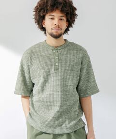 ワッフルヘンリーショートスリーブTシャツ