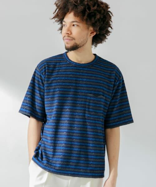 Sonny Label / サニーレーベル Tシャツ | マルチボーダーパイルショートスリーブTシャツ | 詳細6