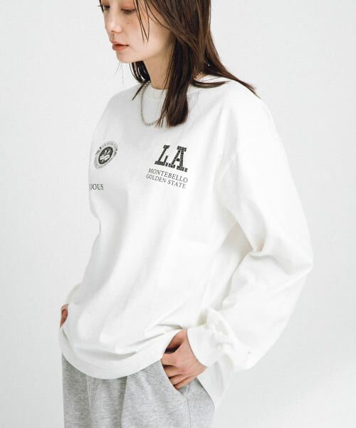 セール】 カレッジロゴプリントロングTシャツ （Tシャツ