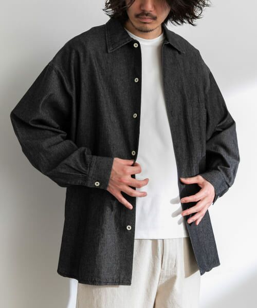 Sonny Label/サニーレーベル ARMY TWILL Light Denim Shirts CHARCOAL M Sonny Label/サニーレーベル ARMY TWILL Light Denim Shirts CHARCOAL M