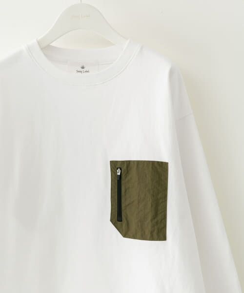 Sonny Label/サニーレーベル ナイロンポケット切替ロングスリーブTシャツ ホワイト XL Sonny Label/サニーレーベル ナイロンポケット切替ロングスリーブTシャツ ホワイト XL