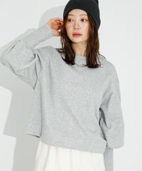Sonny Label/サニーレーベル ラメ裏毛パフスリーブプルオーバー 杢グレー FREE Sonny Label/サニーレーベル ラメ裏毛パフスリーブプルオーバー 杢グレー FREE