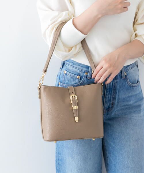 Sonny Label/サニーレーベル AULENTTI 2WAYバケツ型ショルダーバッグ TAUPE one Sonny Label/サニーレーベル AULENTTI 2WAYバケツ型ショルダーバッグ TAUPE one