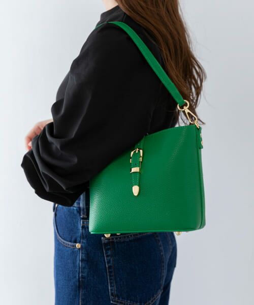 Sonny Label/サニーレーベル AULENTTI 2WAYバケツ型ショルダーバッグ GREEN one Sonny Label/サニーレーベル AULENTTI 2WAYバケツ型ショルダーバッグ GREEN one
