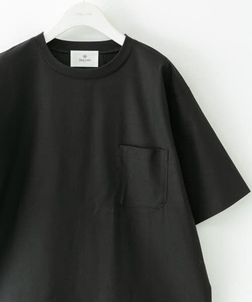 Sonny Label/サニーレーベル 接触冷感リネン混ショートスリーブTシャツ ブラック L Sonny Label/サニーレーベル 接触冷感リネン混ショートスリーブTシャツ ブラック L