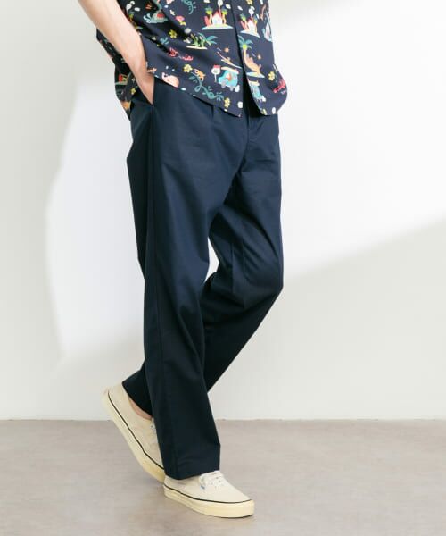 Sonny Label/サニーレーベル イージーケアリネン混テーパードパンツ ネイビー M Sonny Label/サニーレーベル イージーケアリネン混テーパードパンツ ネイビー M