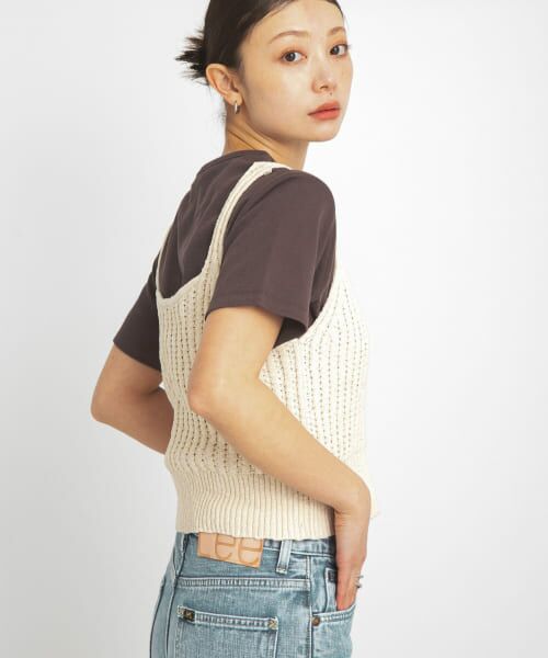 Sonny Label/サニーレーベル 2WAY透かし編みニットビスチェ アイボリー FREE Sonny Label/サニーレーベル 2WAY透かし編みニットビスチェ アイボリー FREE