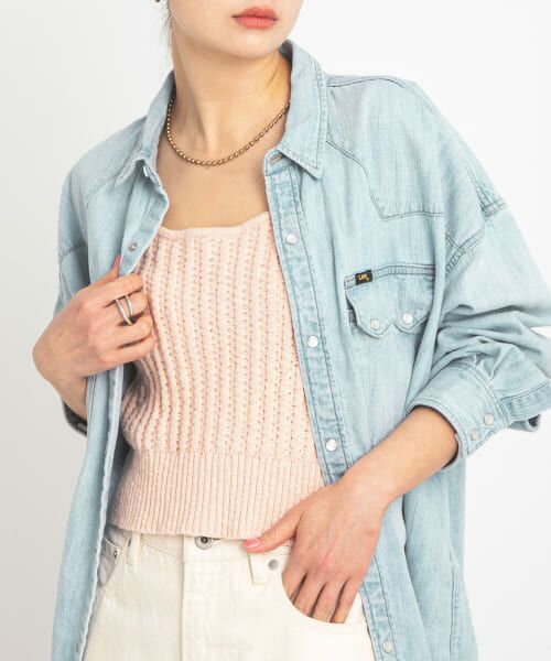 Sonny Label/サニーレーベル 2WAY透かし編みニットビスチェ ピンク FREE Sonny Label/サニーレーベル 2WAY透かし編みニットビスチェ ピンク FREE