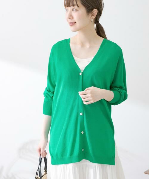 Sonny Label/サニーレーベル 『接触冷感』ミディ丈カーディガン グリーン FREE Sonny Label/サニーレーベル 『接触冷感』ミディ丈カーディガン グリーン FREE