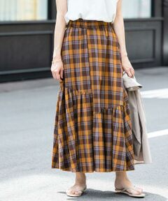 Sonny Label / サニーレーベル スカート | コットンアシメチェックティアードスカート