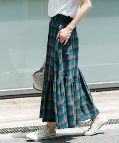 Sonny Label / サニーレーベル スカート | コットンアシメチェックティアードスカート