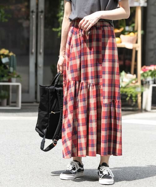Sonny Label / サニーレーベル スカート | コットンアシメチェックティアードスカート | 詳細1