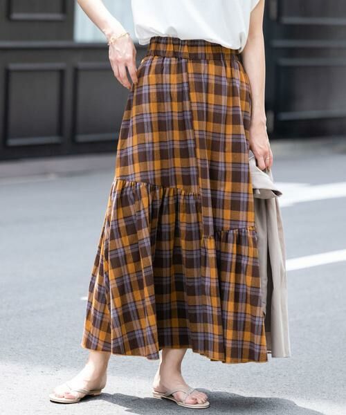 Sonny Label / サニーレーベル スカート | コットンアシメチェックティアードスカート | 詳細16