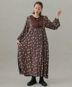 Sonny Label / サニーレーベル ワンピース | フラワーMIXサテンドットワンピース