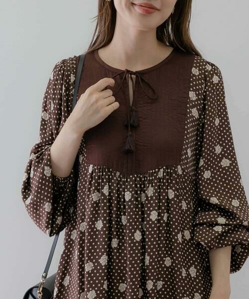 Sonny Label / サニーレーベル ワンピース | フラワーMIXサテンドットワンピース | 詳細13