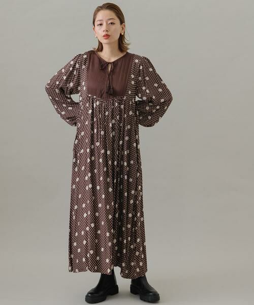 Sonny Label / サニーレーベル ワンピース | フラワーMIXサテンドットワンピース | 詳細7