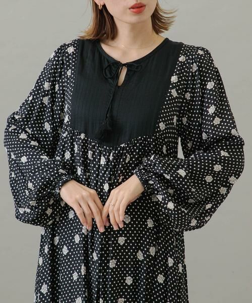 Sonny Label / サニーレーベル ワンピース | フラワーMIXサテンドットワンピース | 詳細18