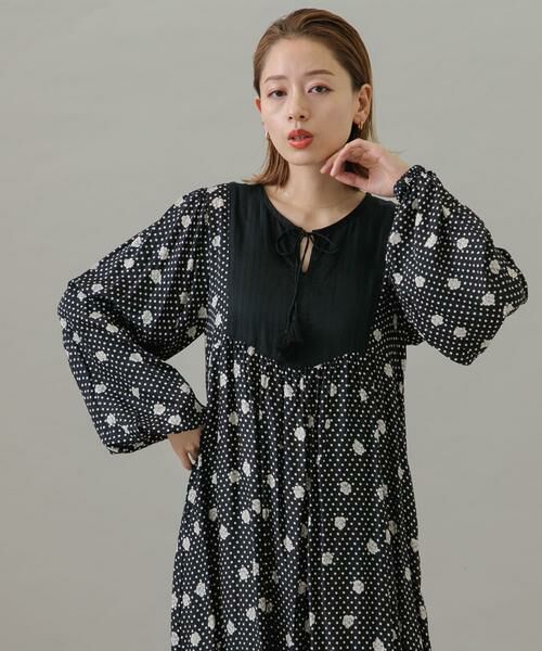 Sonny Label / サニーレーベル ワンピース | フラワーMIXサテンドットワンピース | 詳細19