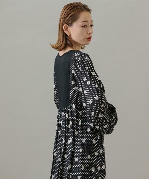 Sonny Label / サニーレーベル ワンピース | フラワーMIXサテンドットワンピース | 詳細22